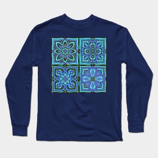 Moroccan Tiles - cornflower blue Long Sleeve T-Shirt